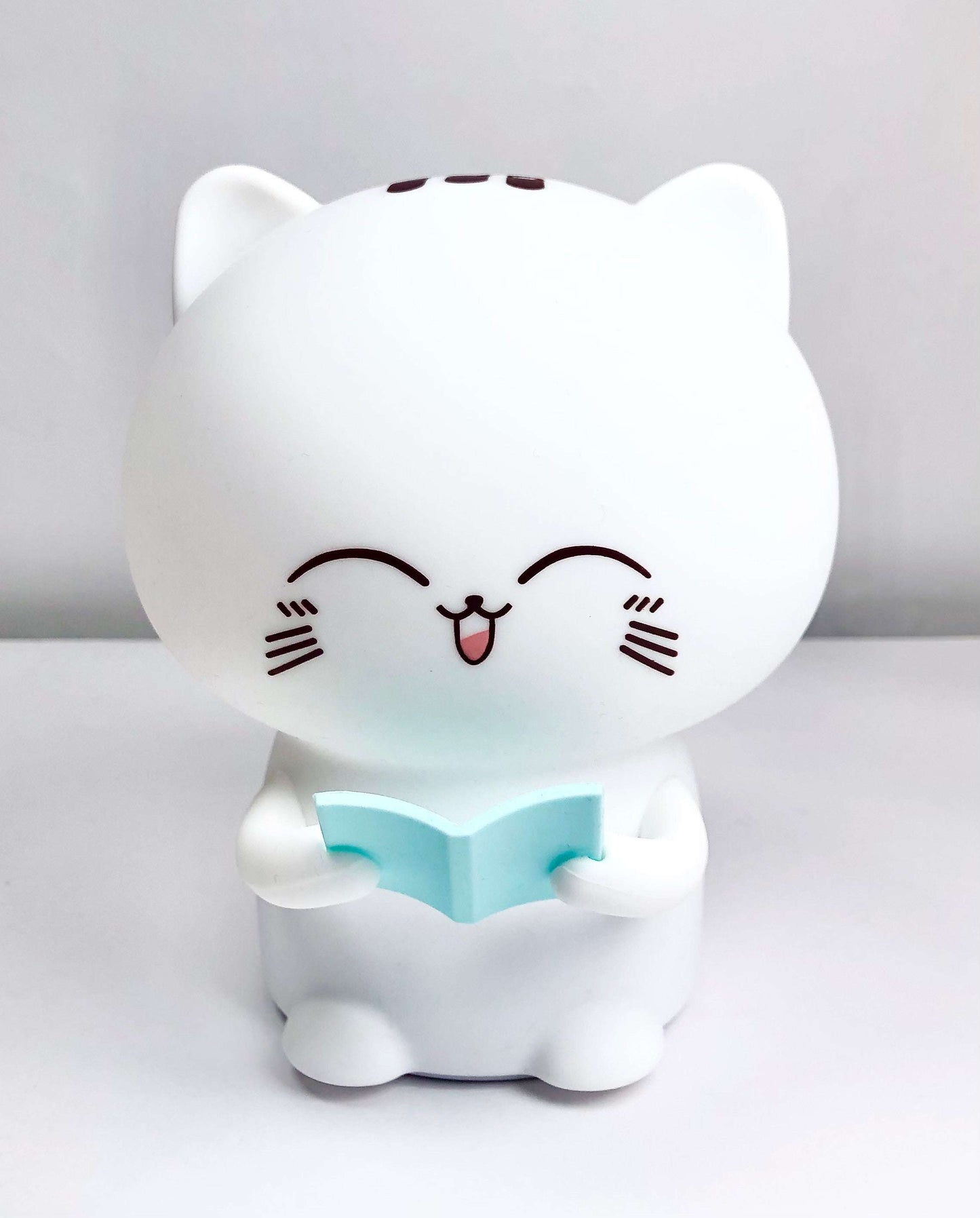 CUTIEPEA Kitty Reading Book Silicon Night Lamp, Soft LED Glow, Cute and Durable Design, Perfect for Kids’ Bedroom or Reading Nook Decor