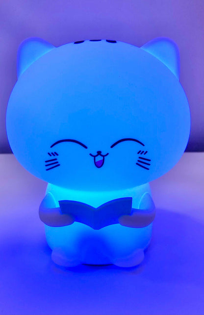 CUTIEPEA Kitty Reading Book Silicon Night Lamp, Soft LED Glow, Cute and Durable Design, Perfect for Kids’ Bedroom or Reading Nook Decor