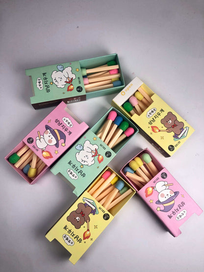 CUTIEPEA Match Stick Eraser, Fun and Realistic Design, Non-Toxic and Durable, Perfect for Kids' Stationery and School Supplies