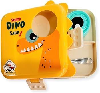 CUTIEPEA Dino Lunch Box Stainless Steel, Cute and Durable Design, Leak-Proof and BPA-Free, Perfect for Kids’ School and Travel Meals