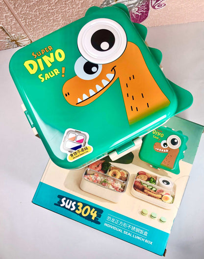 CUTIEPEA Dino Lunch Box Stainless Steel, Cute and Durable Design, Leak-Proof and BPA-Free, Perfect for Kids’ School and Travel Meals