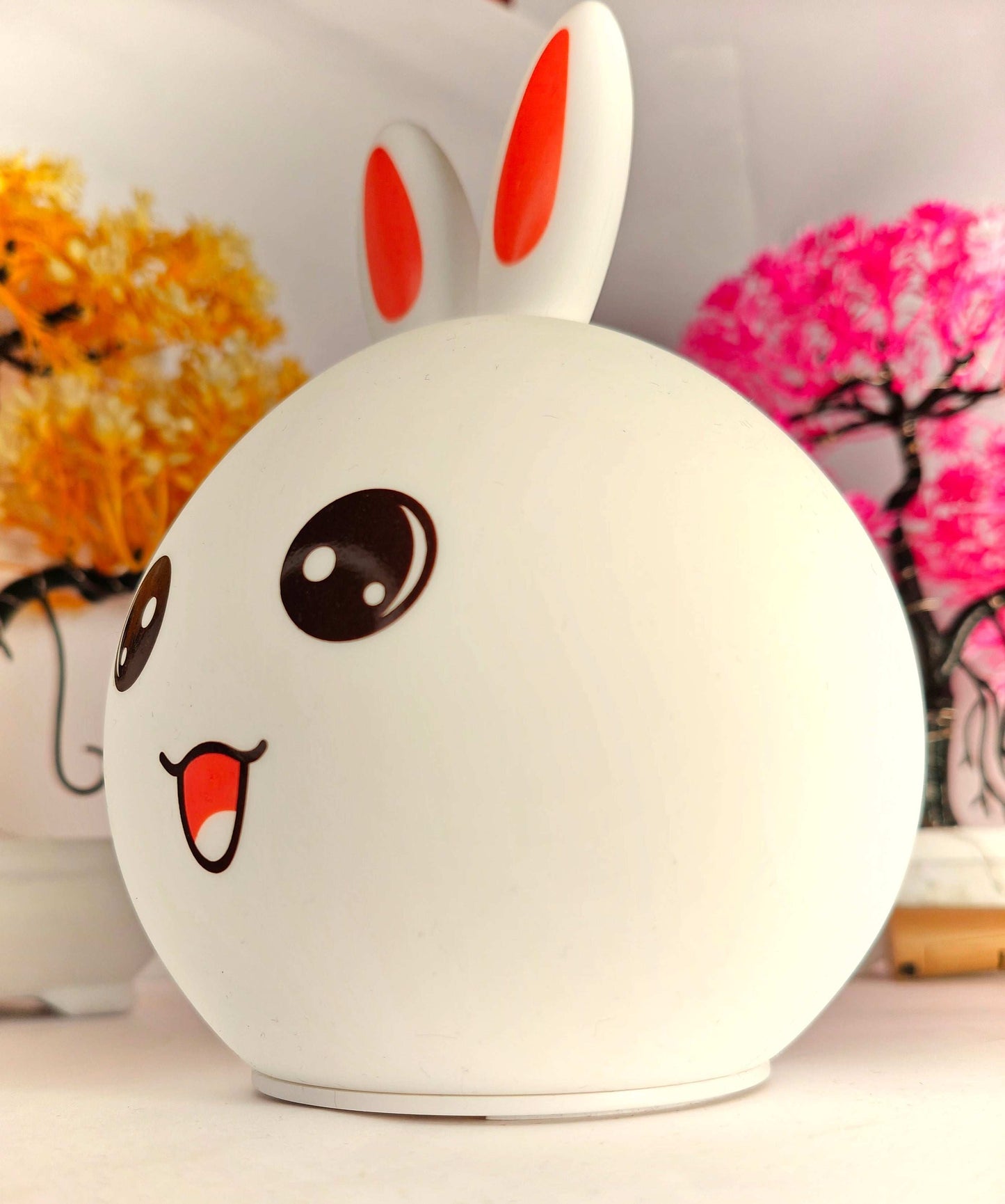 CUTIEPEA Silicone Rabbit Night Lamp – Soft Glow, Cute Design, Perfect for Kids' Bedroom Décor. touch and changes color