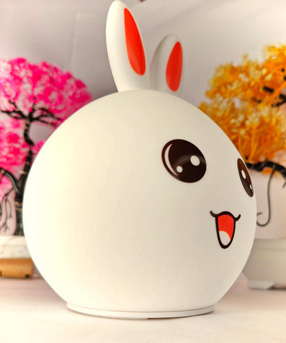 CUTIEPEA Silicone Rabbit Night Lamp – Soft Glow, Cute Design, Perfect for Kids' Bedroom Décor. touch and changes color