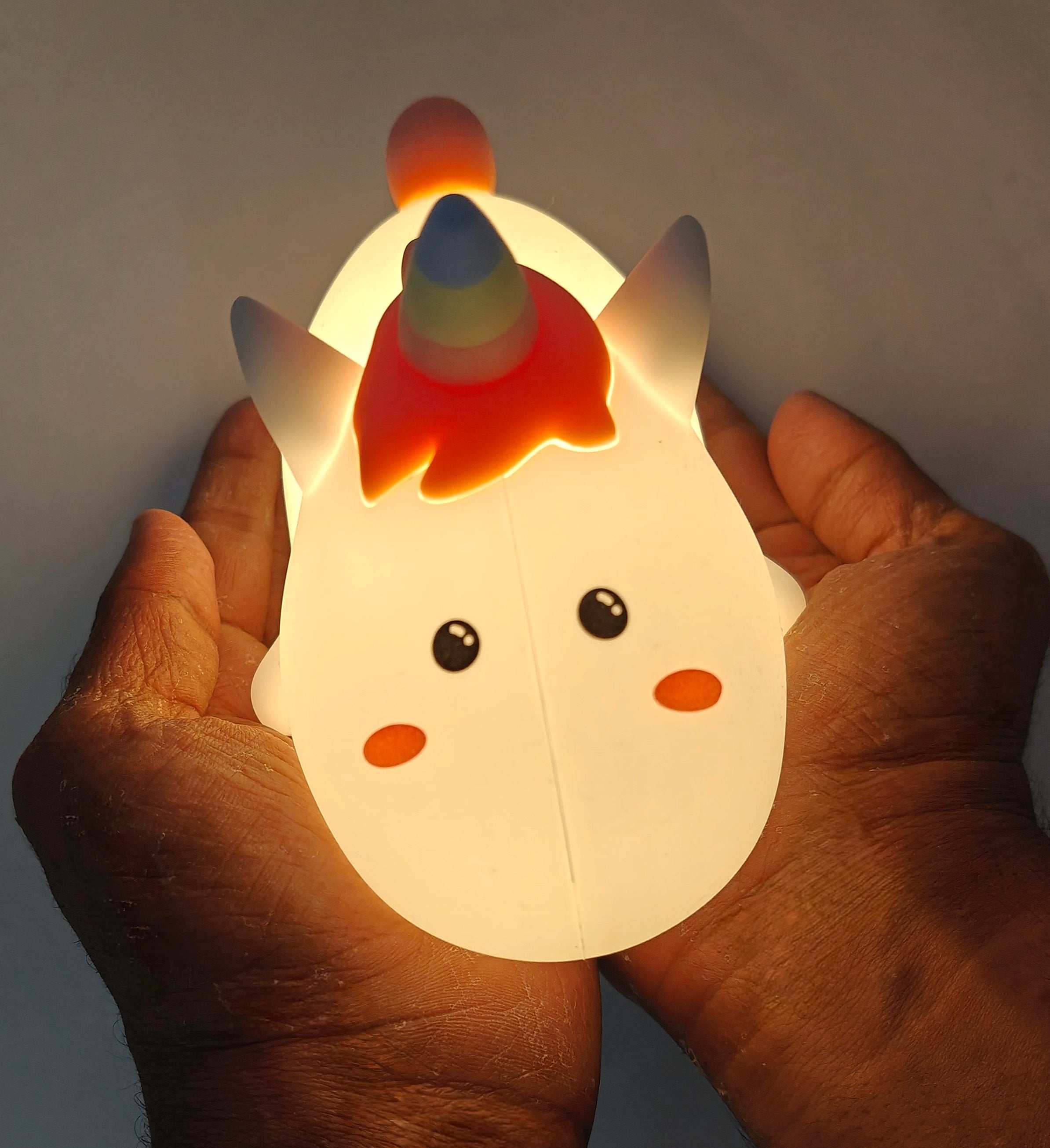 CUTIEPEA Unicorn Shaped Night Light, USB Rechargeable Silicone Cute Kids Lamp with Touch Sensor 3 Modes, Multicolor Unicorn Shaped Night Light