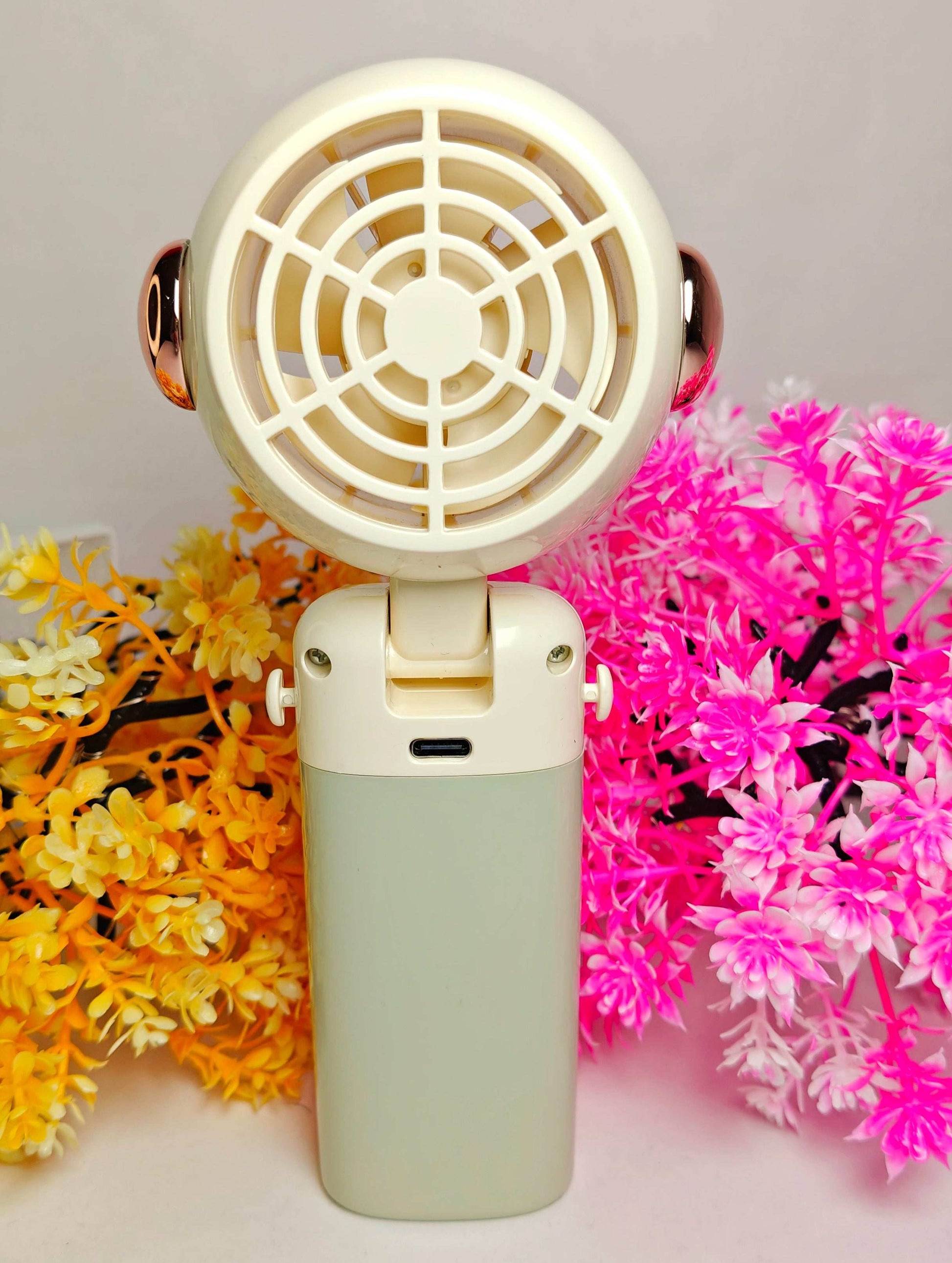 CUTIEPEA Astronaut Folding Digital Neck Fan – Portable USB Rechargeable Personal Cooler. Hands Free. Rotating Neck