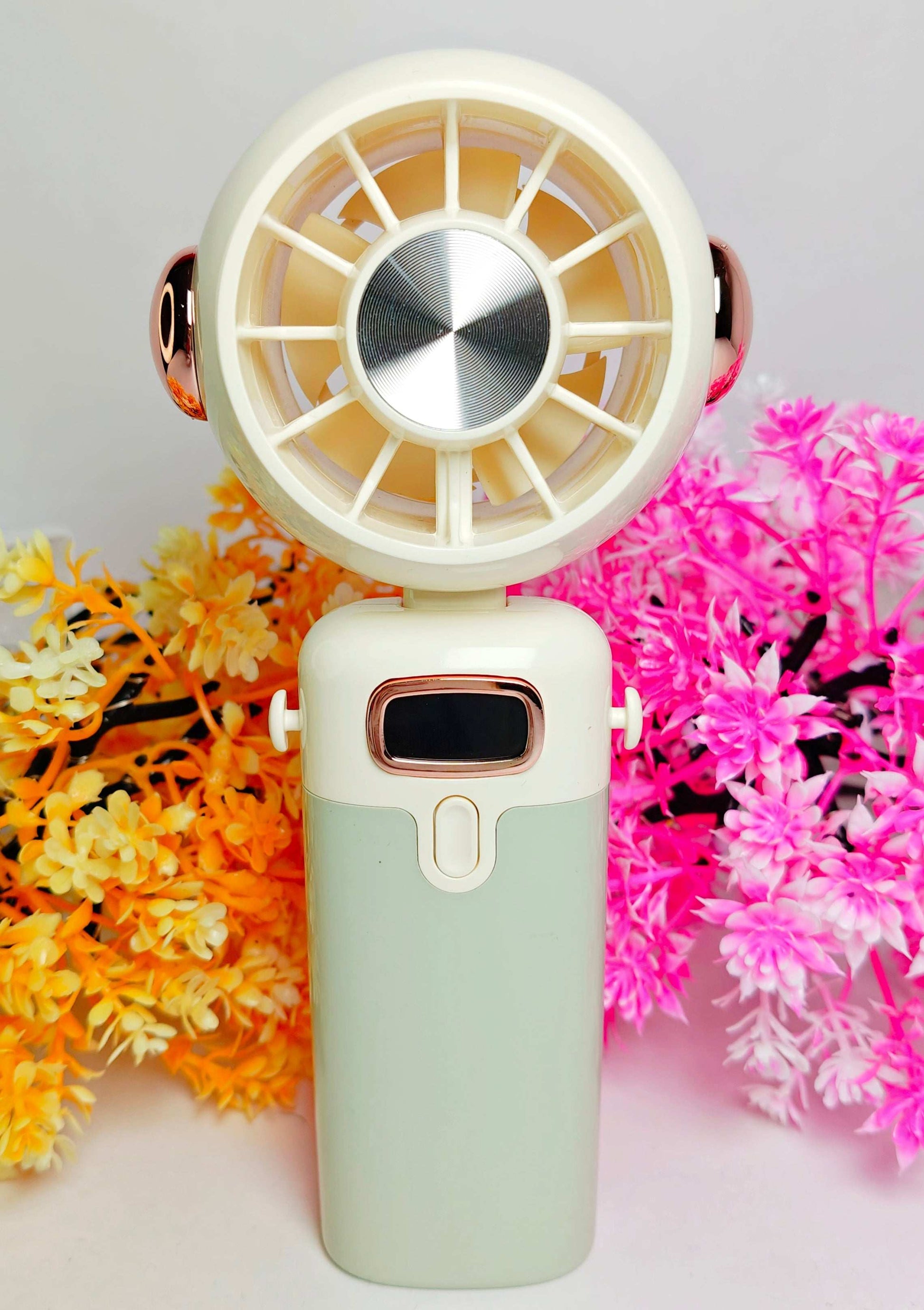 CUTIEPEA Astronaut Folding Digital Neck Fan – Portable USB Rechargeable Personal Cooler. Hands Free. Rotating Neck