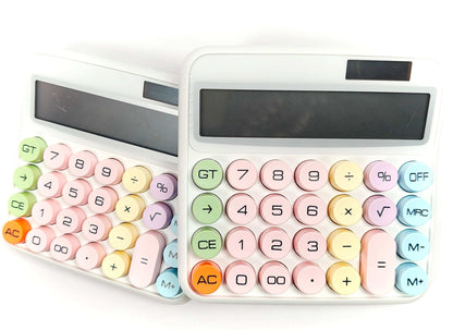 CUTIEPEA Pastel Color Calculator, Compact and Stylish Design, Dual Power with Large Display, Perfect for Home, Office, and School Use