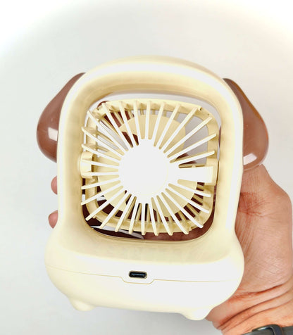 CUTIEPEA Snow Dog Desktop Fan, Compact and Cute Design, USB Powered, Perfect for Personal Cooling at Home or Office