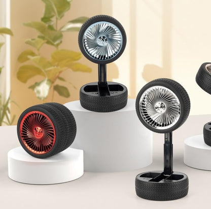 CUTIEPEA Wheel Tyre Desktop Fan, Unique and Fun Design, USB Powered, Compact and Portable for Personal Cooling at Home or Office