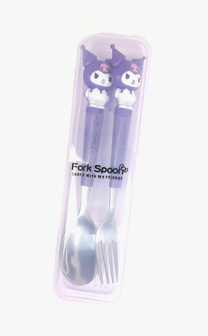 CUTIEPEA Kuromi Fork and Spoon Set, Cute and Durable Design, Perfect for Kids' Meals and Lunch Boxes, BPA-Free and Safe for Everyday Use