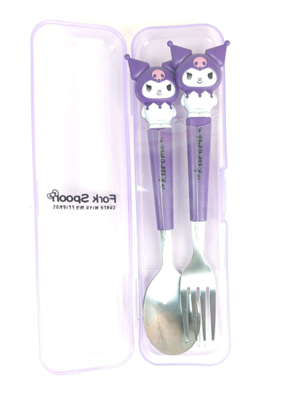 CUTIEPEA Kuromi Fork and Spoon Set, Cute and Durable Design, Perfect for Kids' Meals and Lunch Boxes, BPA-Free and Safe for Everyday Use