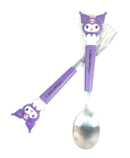 CUTIEPEA Kuromi Fork and Spoon Set, Cute and Durable Design, Perfect for Kids' Meals and Lunch Boxes, BPA-Free and Safe for Everyday Use