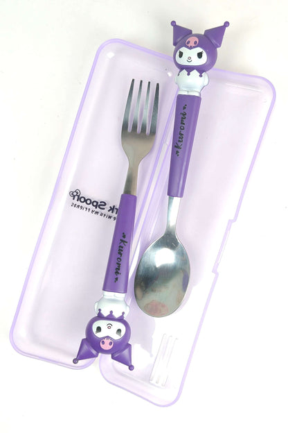 CUTIEPEA Kuromi Fork and Spoon Set, Cute and Durable Design, Perfect for Kids' Meals and Lunch Boxes, BPA-Free and Safe for Everyday Use