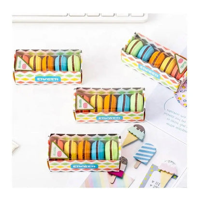 CUTIEPEA Macaron Eraser, Fun and Realistic Design, Non-Toxic and Durable, Perfect for Kids' Stationery and School Supplies