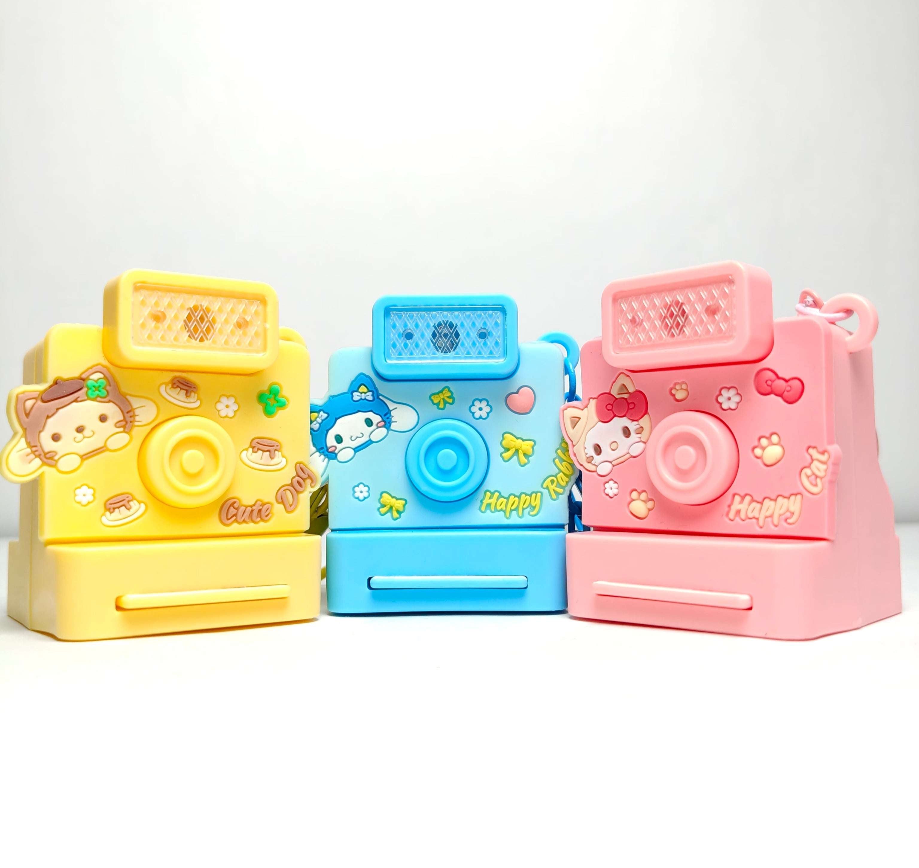 CUTIEPEA Camera Print Keychain with Sound and Light – Assorted Colors, Durable Design, Fun and Functional Accessory